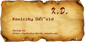 Keviczky Dávid névjegykártya